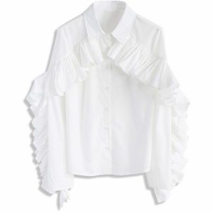 White Frilly Blouse